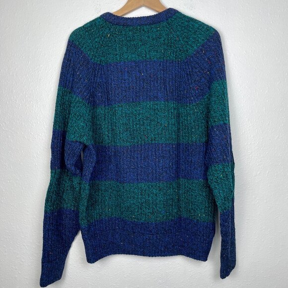 VTG Woodward Shop 100% British Wool Colorblock Striped Knit Sweater Size: XL - Picture 10 of 10